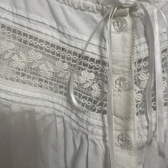 Eileen West 100% Cotton Victorian Nightgown - Cottagecore Heirloom Gown (Size L) - Picture 4 of 7